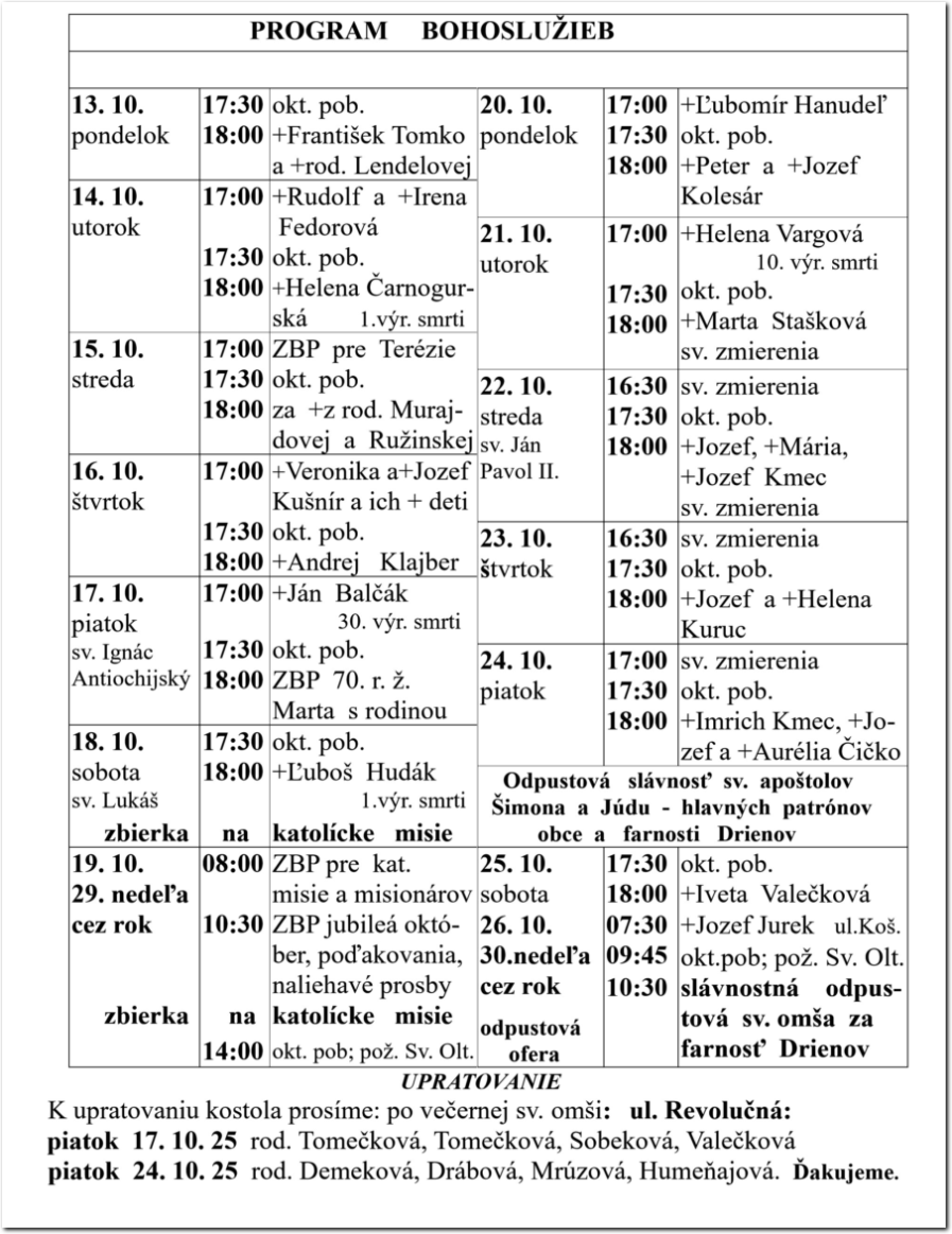 Farsky list RK Drienov