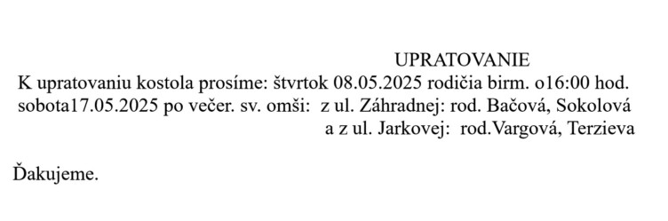 Farsky list RK Drienov